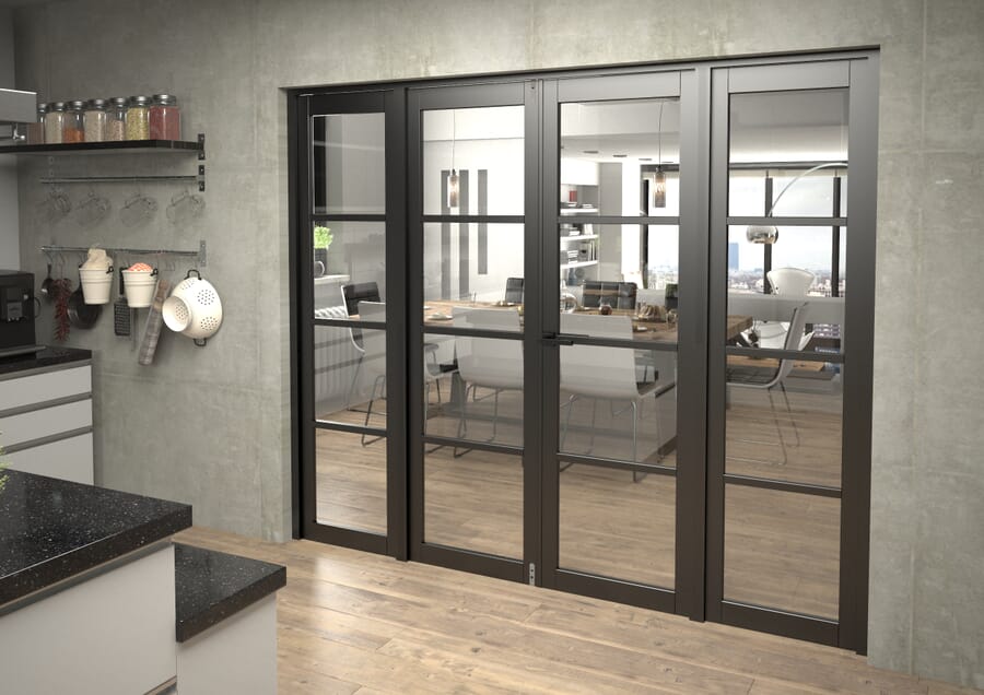 Black Kensington 4L Clear French Door Set