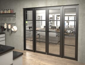 Black Kensington 4L Clear French Door Set 2380mm(W) x 2021mm(H)