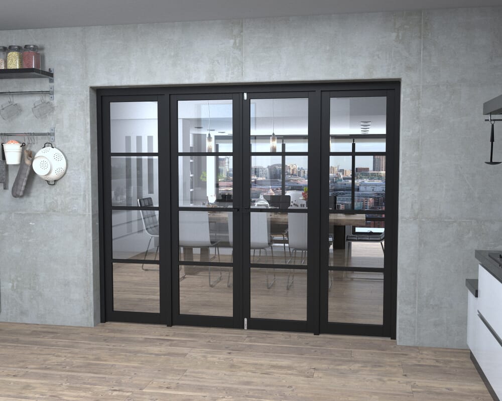 Black Kensington 4L Clear French Door Set 2460mm(W) x 2021mm(H)