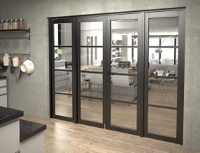 Black Kensington 4L Clear French Door Set 2460mm(W) x 2021mm(H)