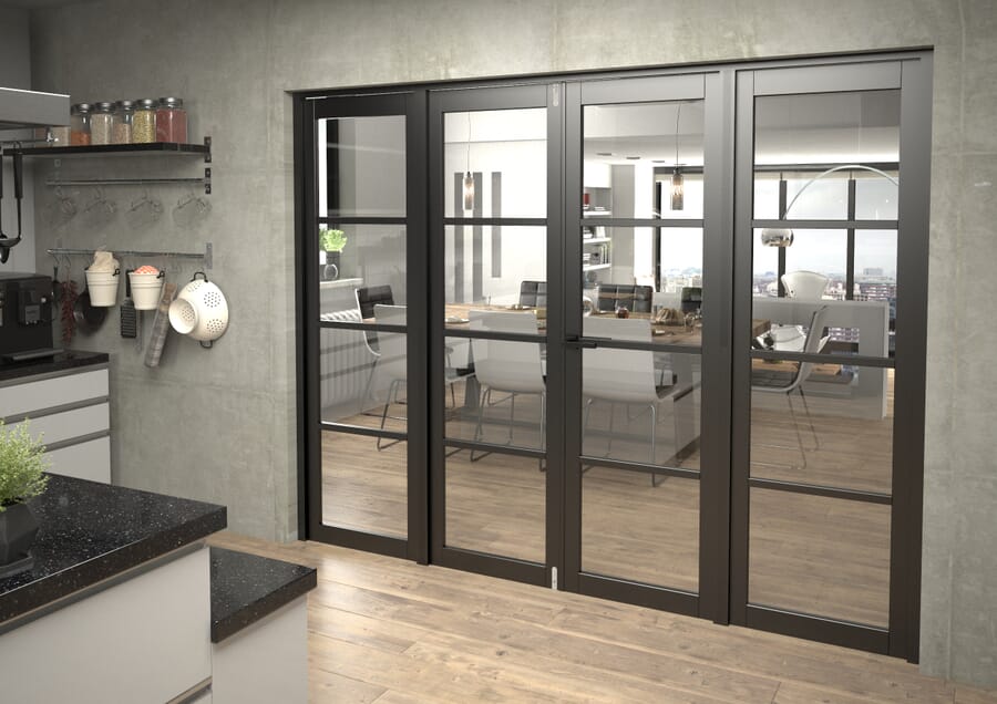 Black Kensington 4L Clear French Door Set