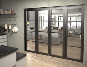 Black Kensington 4L Clear French Door Set 2534mm(W) x 2021mm(H)