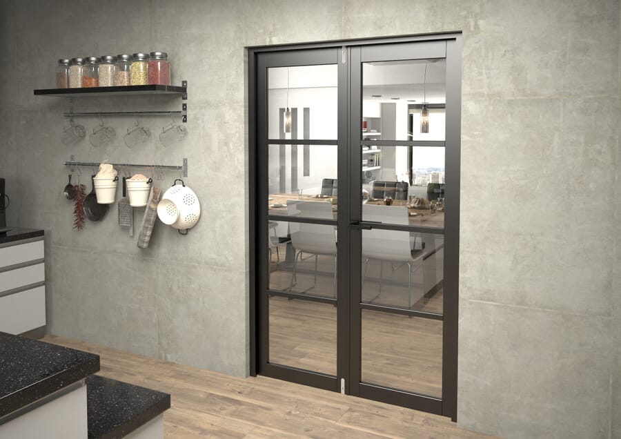 Black Kensington 4L Clear French Door Set