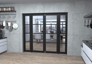 Black Kensington 4L Clear Glass Prefinished French Door Set 2228mm(W) x 2021mm(H)