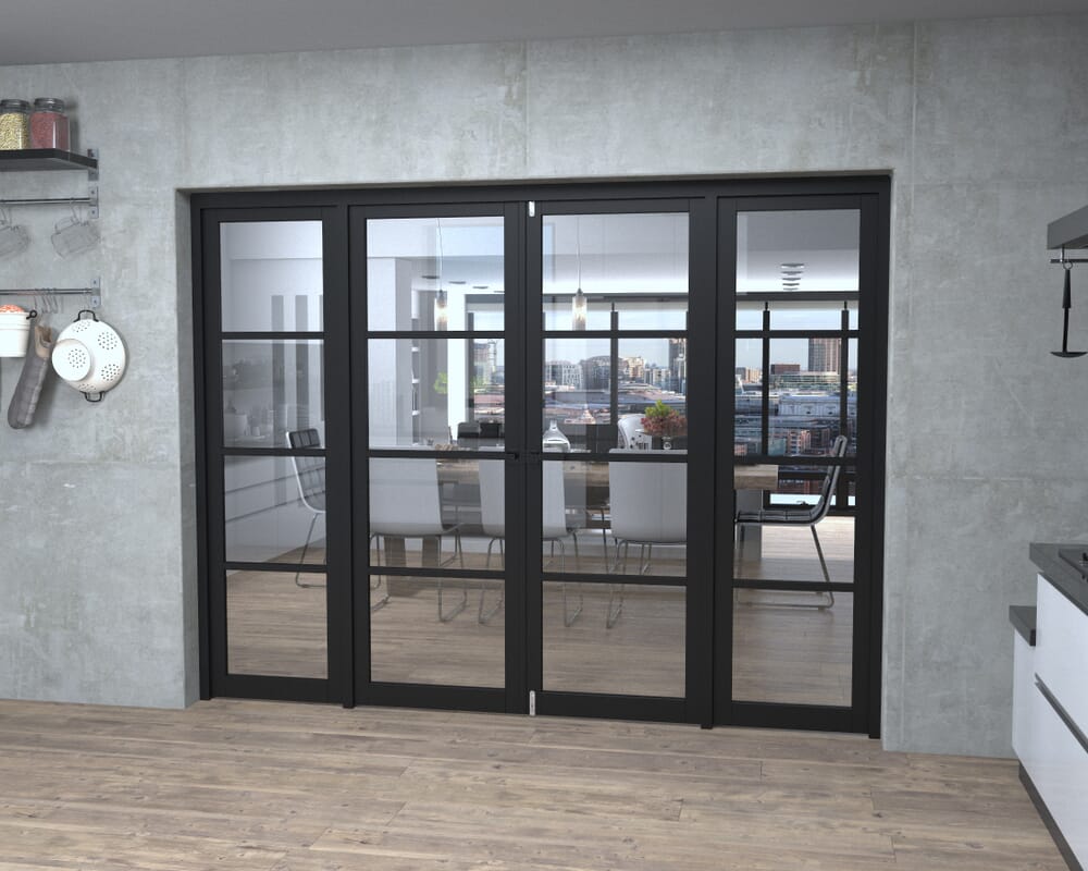 Black Kensington 4L Clear French Door Set 2612mm(W) x 2021mm(H)