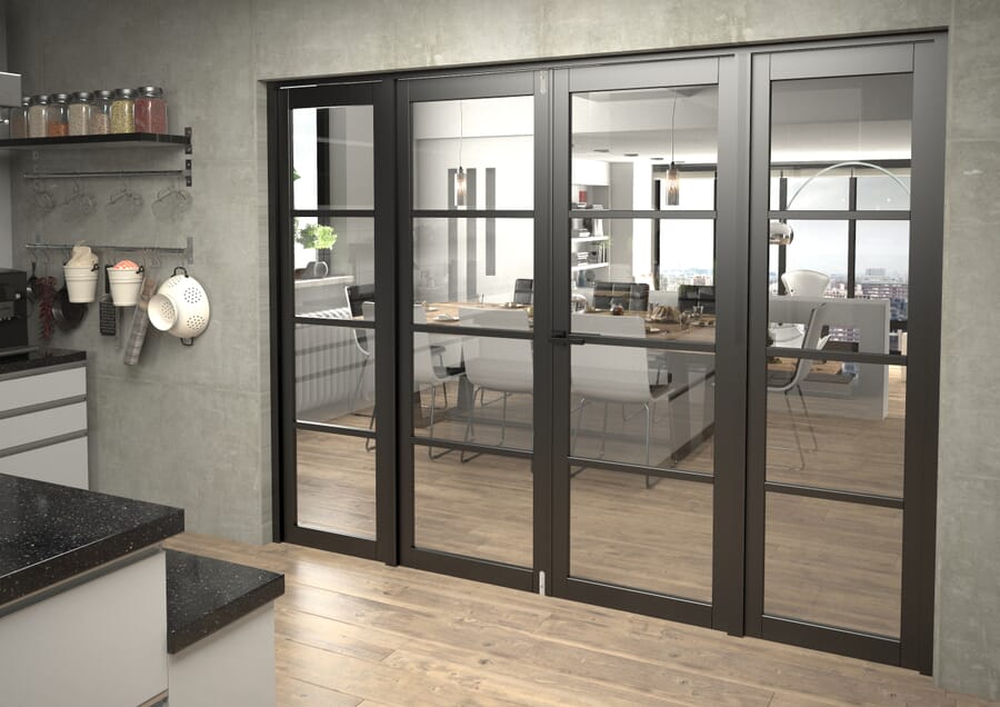 Black Kensington 4L Clear French Door Set