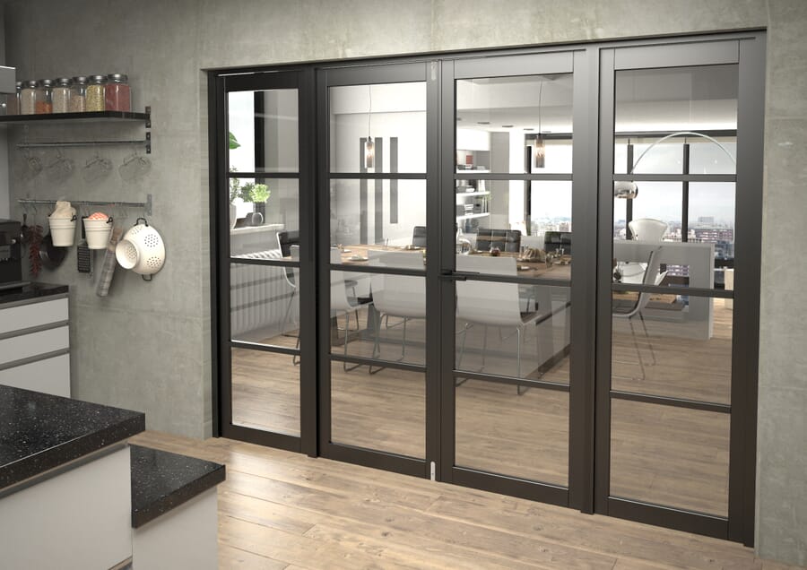 Black Kensington 4L Clear French Door Set