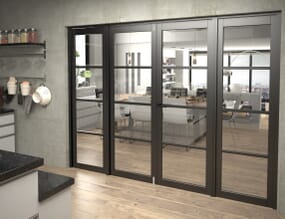 Black Kensington 4L Clear French Door Set 2686mm(W) x 2021mm(H)