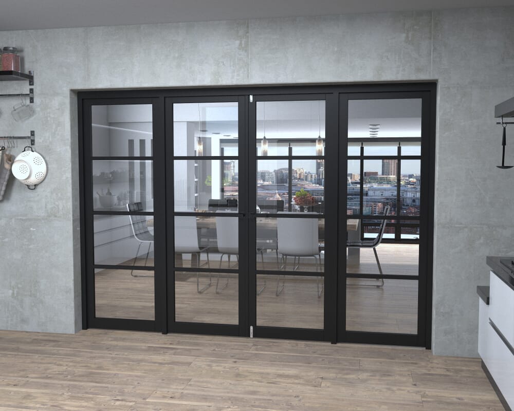 Black Kensington 4L Clear French Door Set 2838mm(W) x 2021mm(H)