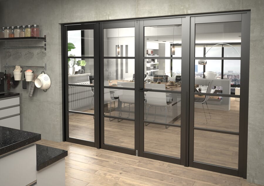 Black Kensington 4L Clear French Door Set