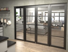 Black Kensington 4L Clear French Door Set 2838mm(W) x 2021mm(H)