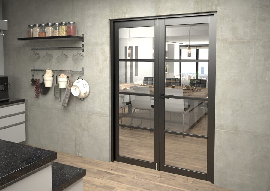 Black Kensington 4L Clear French Door Set