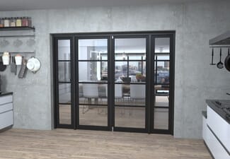 Black Kensington 4L Clear Glass Prefinished French Door Set 2456mm(W) x 2021mm(H)