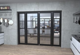 Black Kensington 4L Clear Glass Prefinished French Door Set 2532mm(W) x 2021mm(H)