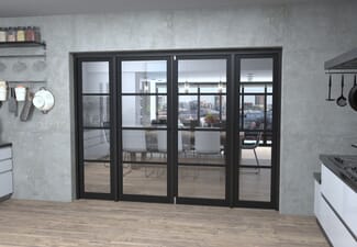 Black Kensington 4L Clear Glass Prefinished French Door Set 2684mm(W) x 2021mm(H)