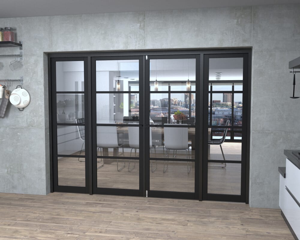 Black Kensington 4L Clear French Door Set 2764mm(W) x 2021mm(H)