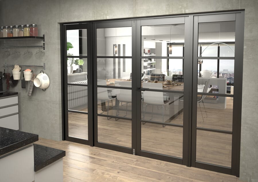 Black Kensington 4L Clear French Door Set