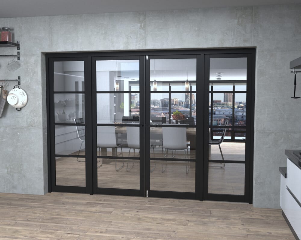 Black Kensington 4L Clear French Door Set 2838mm(W) x 2021mm(H)