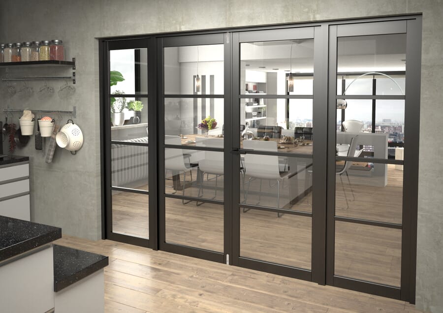 Black Kensington 4L Clear French Door Set