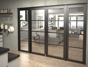 Black Kensington 4L Clear French Door Set 2838mm(W) x 2021mm(H)