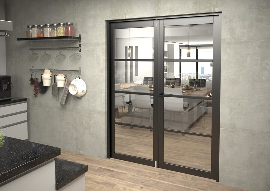 Black Kensington 4L Clear French Door Set