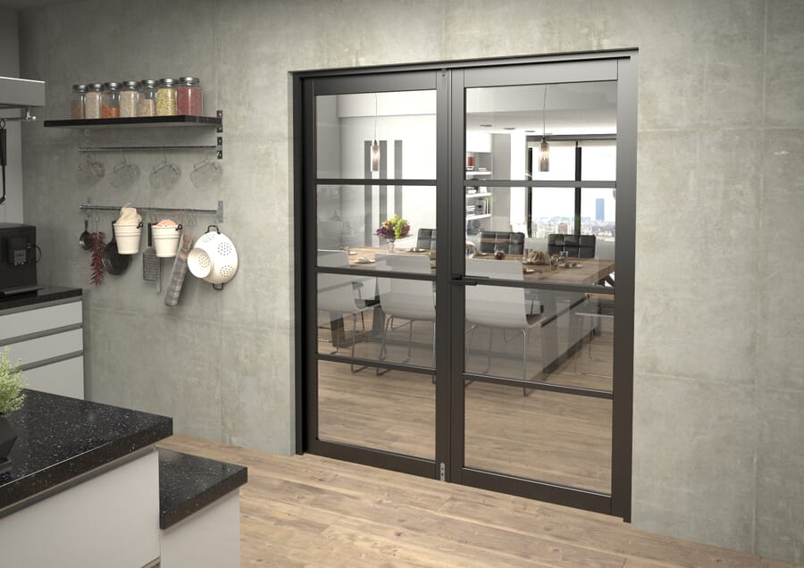 Black Kensington 4L Clear French Door Set