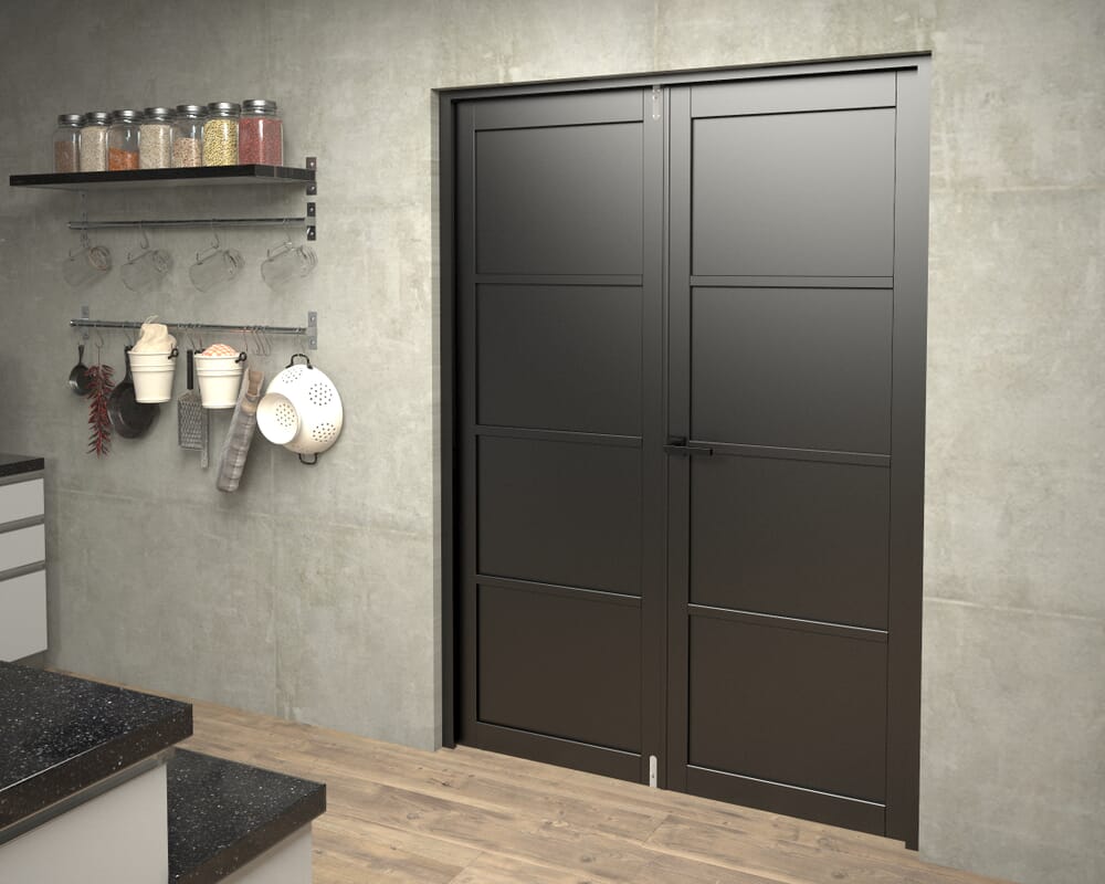 Black Kensington 4P French Door Set 1428mm(W) x 2021mm(H)