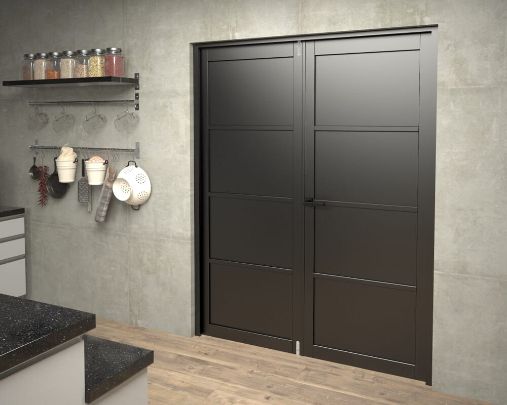 Black Kensington 4P French Door Set 1580mm(W) x 2021mm(H)