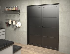 Black Kensington 4P French Door Set 1580mm(W) x 2021mm(H)