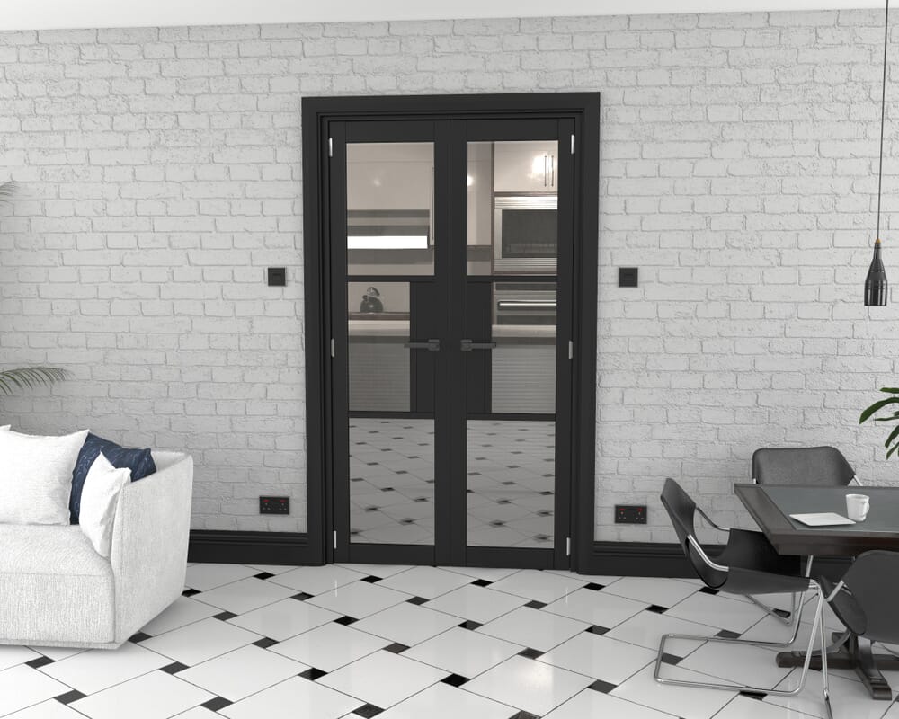 Heritage Black Glazed Prefinished French Door Set 1122mm(W) x 2021mm(H)