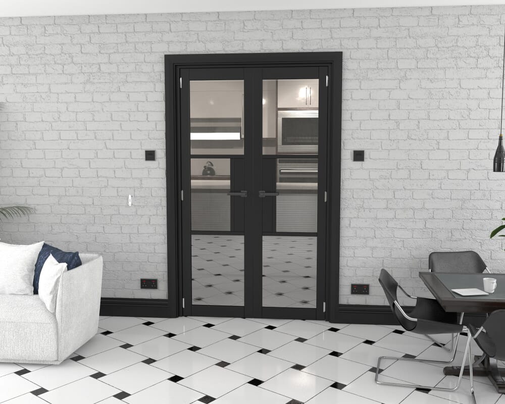 Heritage Black Glazed Prefinished French Door Set 1202mm(W) x 2021mm(H)