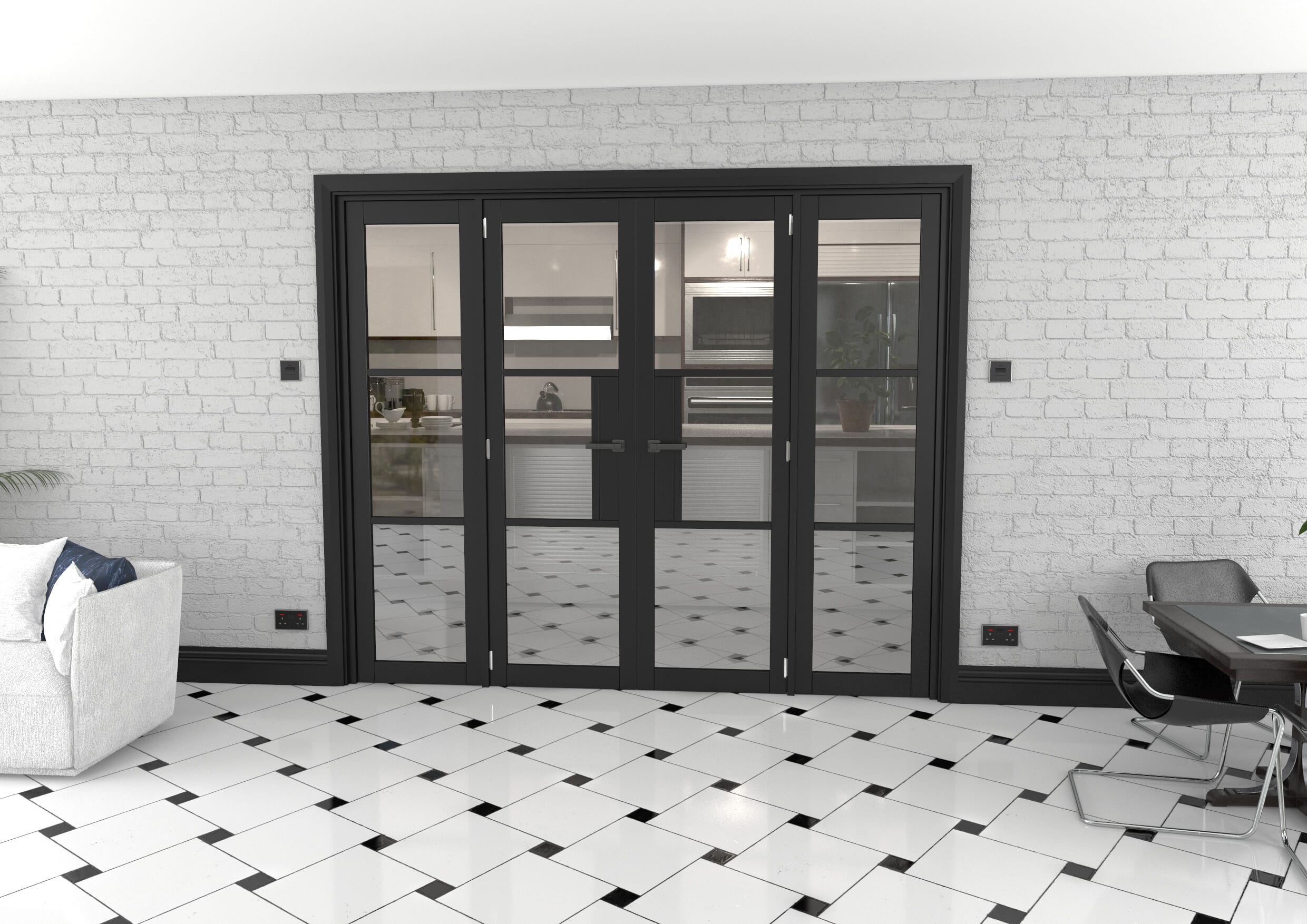 Heritage Black Glazed Prefinished French Door Set 2380mm(W) x 2021mm(H)