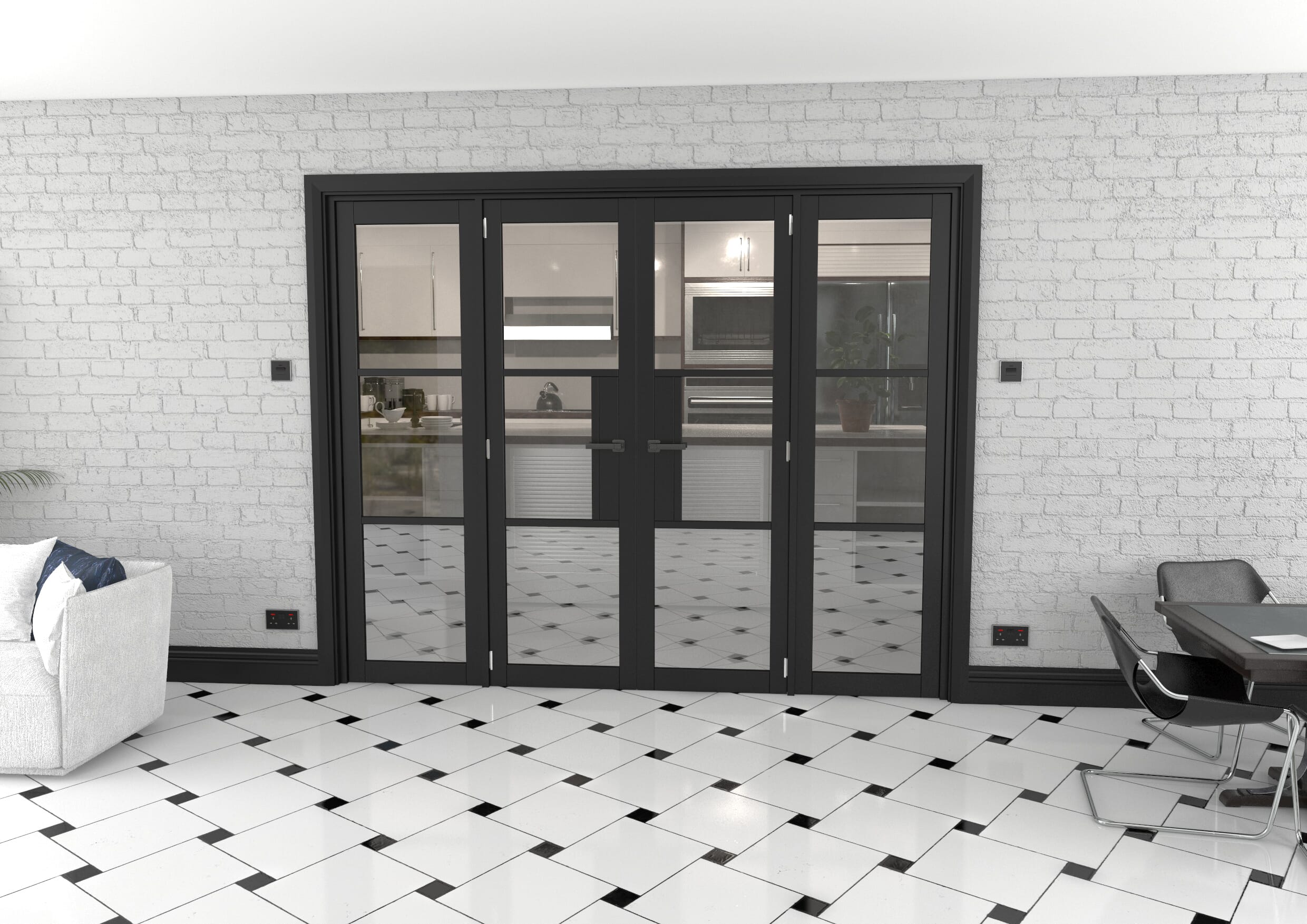 Heritage Black Glazed Prefinished French Door Set 2460mm(W) x 2021mm(H)