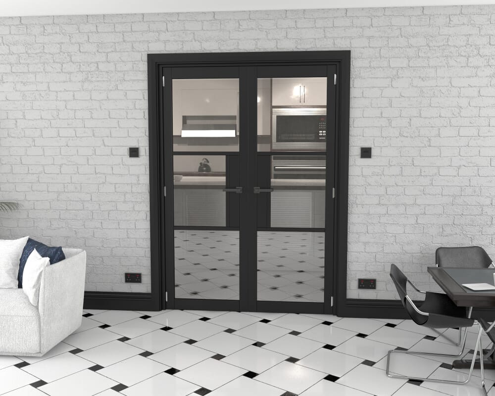 Heritage Black Glazed Prefinished French Door Set 1428mm(W) x 2021mm(H)