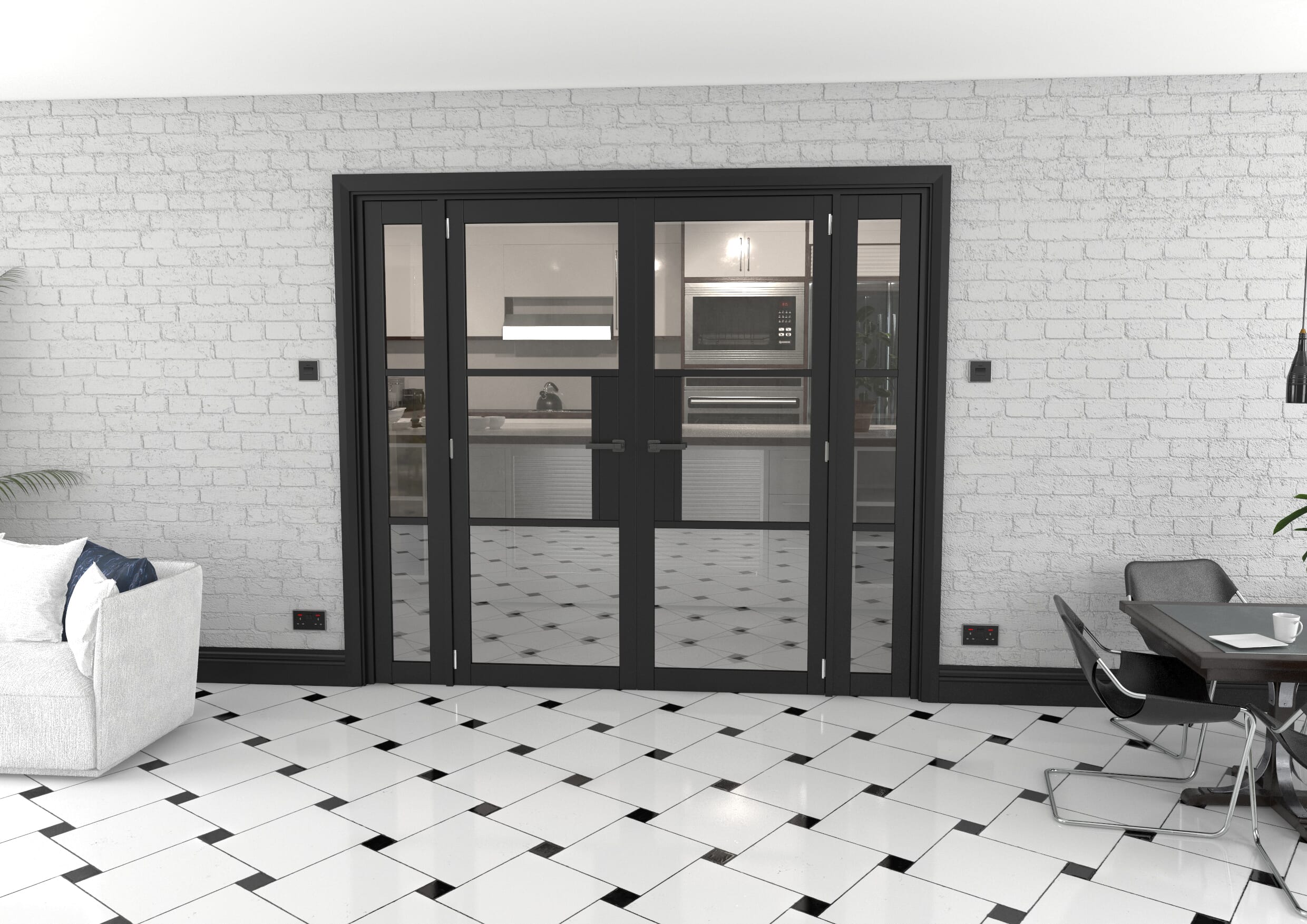 Heritage Black Glazed Prefinished French Door Set 2228mm(W) x 2021mm(H)