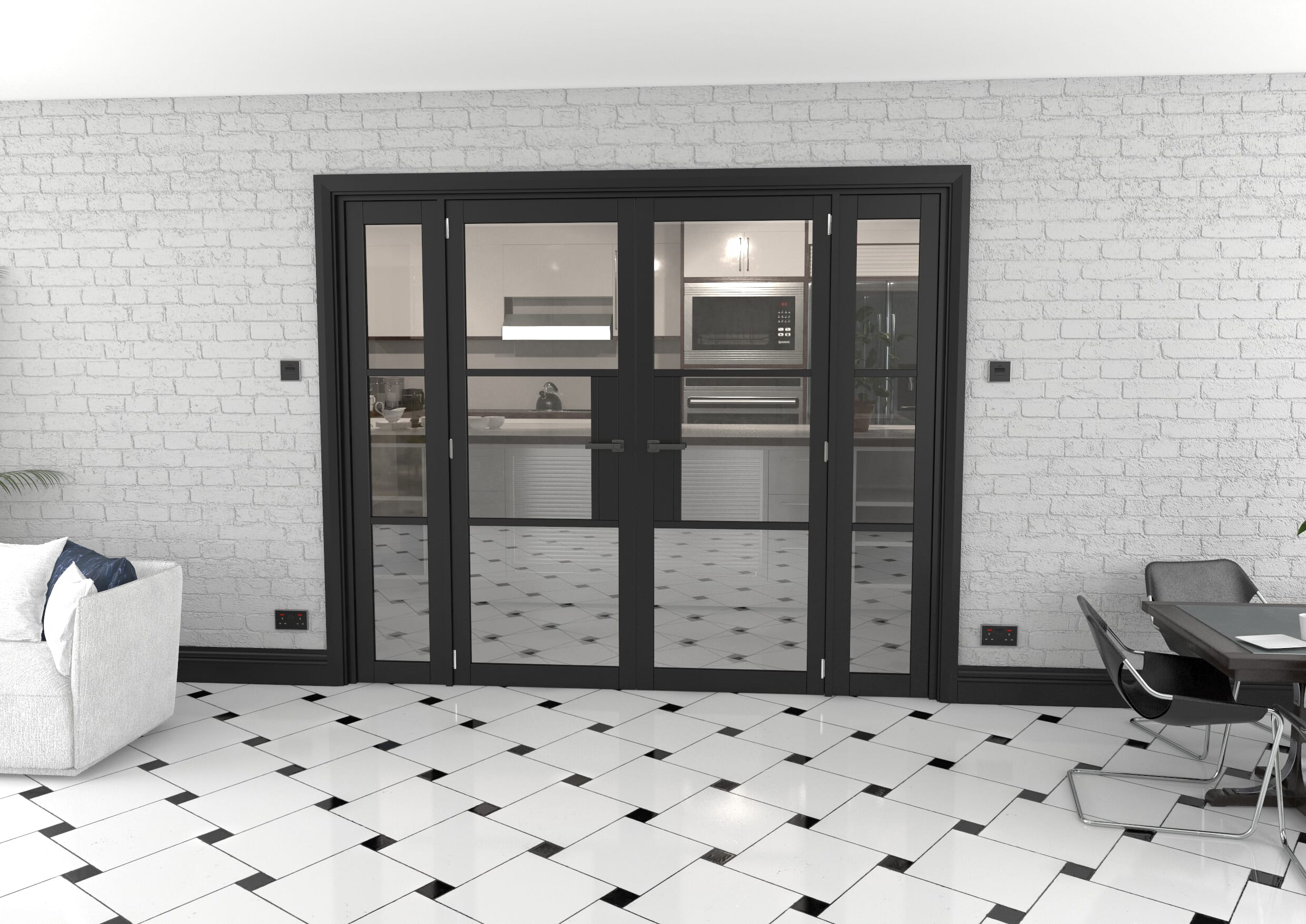 Heritage Black Glazed Prefinished French Door Set 2380mm(W) x 2021mm(H)