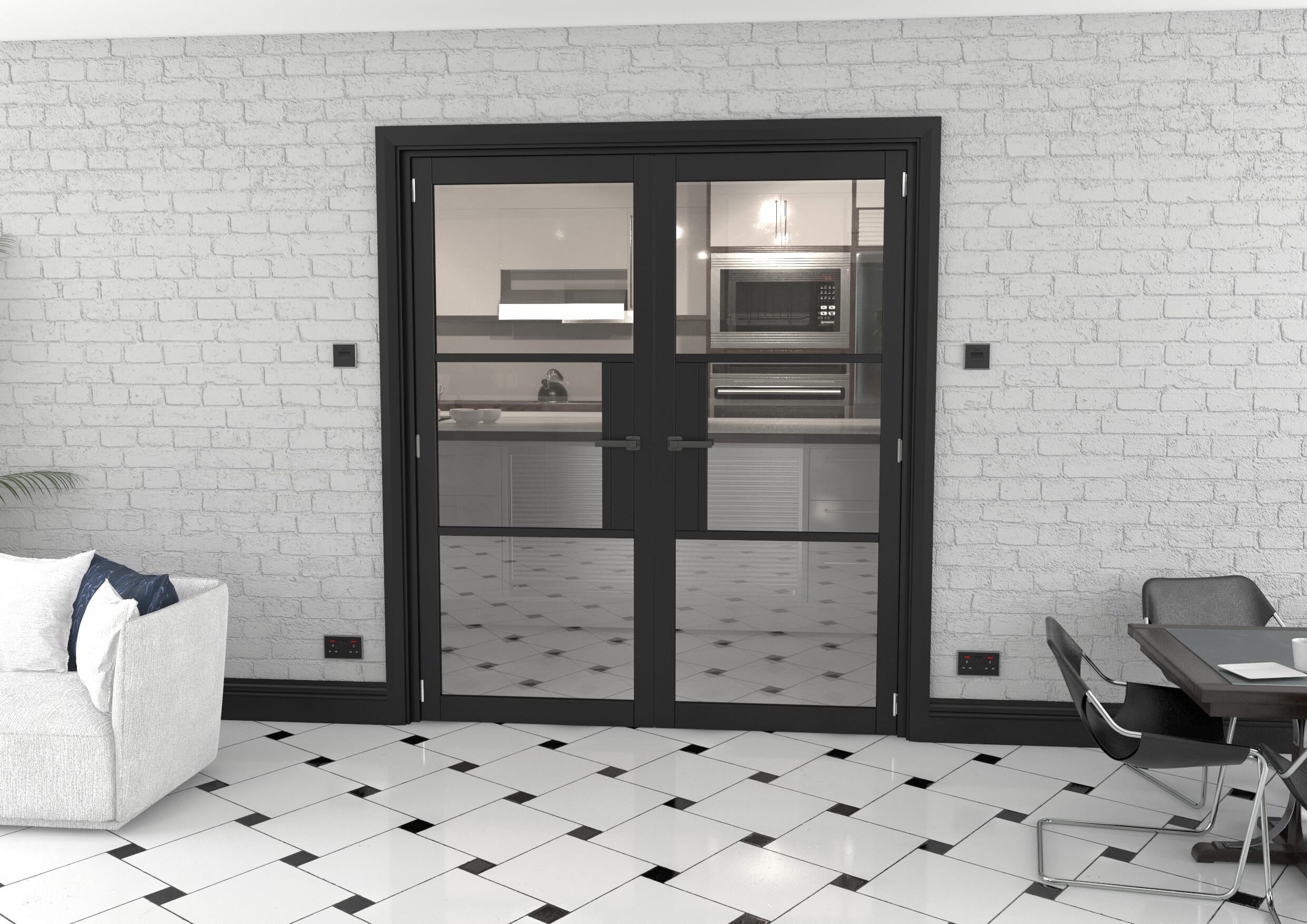 Heritage Black Glazed Prefinished French Door Set 1732mm(W) x 2021mm(H)