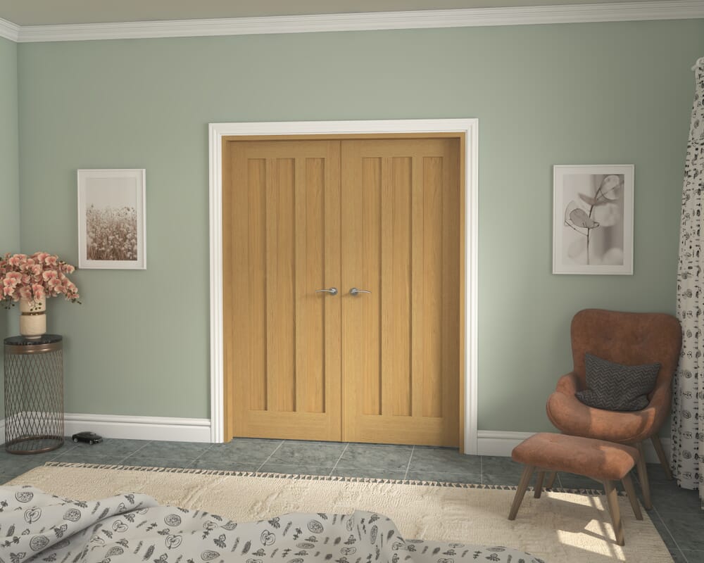 1580x2021x133mm Aston Oak French Door Set