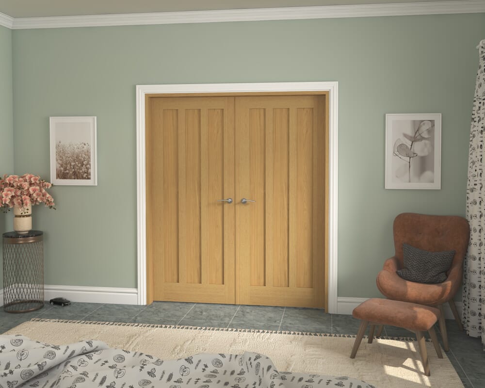 1732x2021x133mm Aston Oak French Door Set