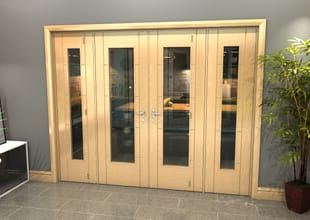 Oak Iseo P10 French Door Set 2684mm(w) X 2021mm(h) Image
