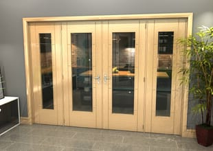 Oak Iseo P10 French Door Set 2836mm(w) X 2021mm(h) Image