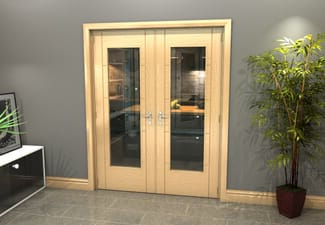 Oak Iseo P10 French Door Set 1580mm(W) x 2021mm(H)
