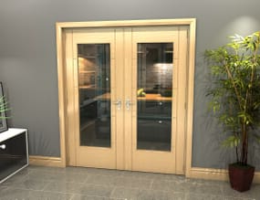 Oak Iseo P10 French Door Set 1732mm(W) x 2021mm(H)