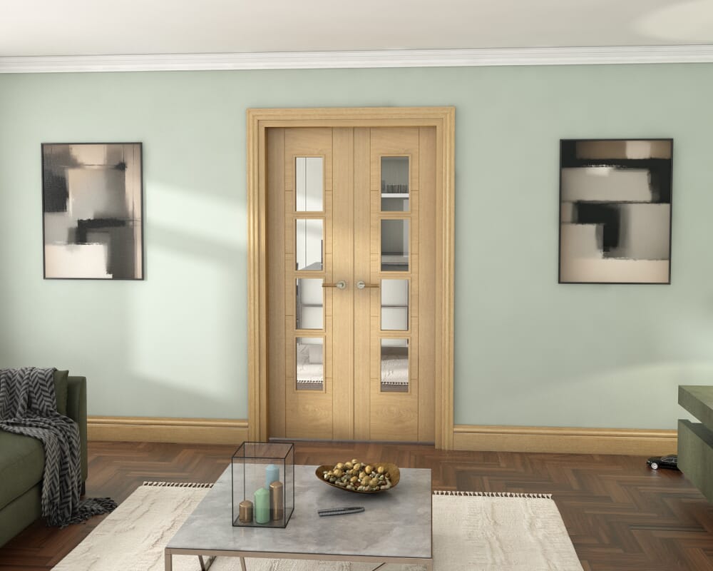 Oak Iseo 4L French Door Set 1122mm(W) x 2021mm(H)