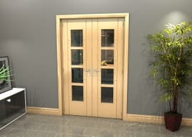 Oak Iseo 4l French Door Set 1276mm(w) X 2021mm(h) Image