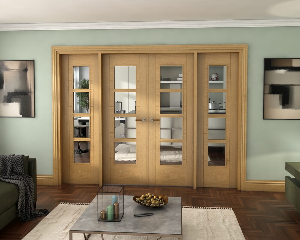 Oak Iseo 4L French Door Set 2684mm(W) x 2021mm(H)
