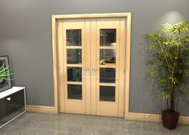 Oak Iseo 4l French Door Set 1426mm(w) X 2021mm(h) Image