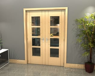 Oak Iseo 4L French Door Set 1426mm(W) x 2021mm(H)