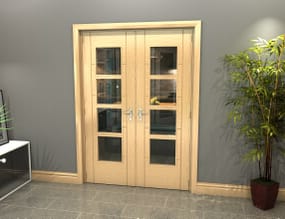 Oak Iseo 4L French Door Set 1426mm(W) x 2021mm(H)