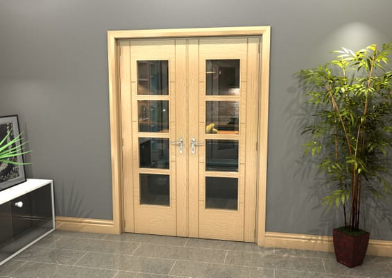 Oak Iseo 4L French Door Set 1478mm(W) x 2021mm(H)